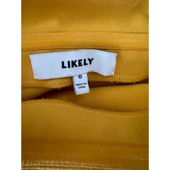 Likely Golden Conrad Strapless Sheath Yellow Dress Womens Size 0 - Picture 7 of 7